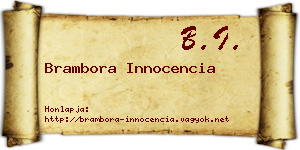 Brambora Innocencia névjegykártya